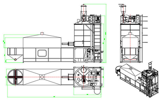 Автоматический синий / зеленый EPS EPU Пена предварительного расширителя Машины наружная подошва из Китая с жидкостной сухой кроватью